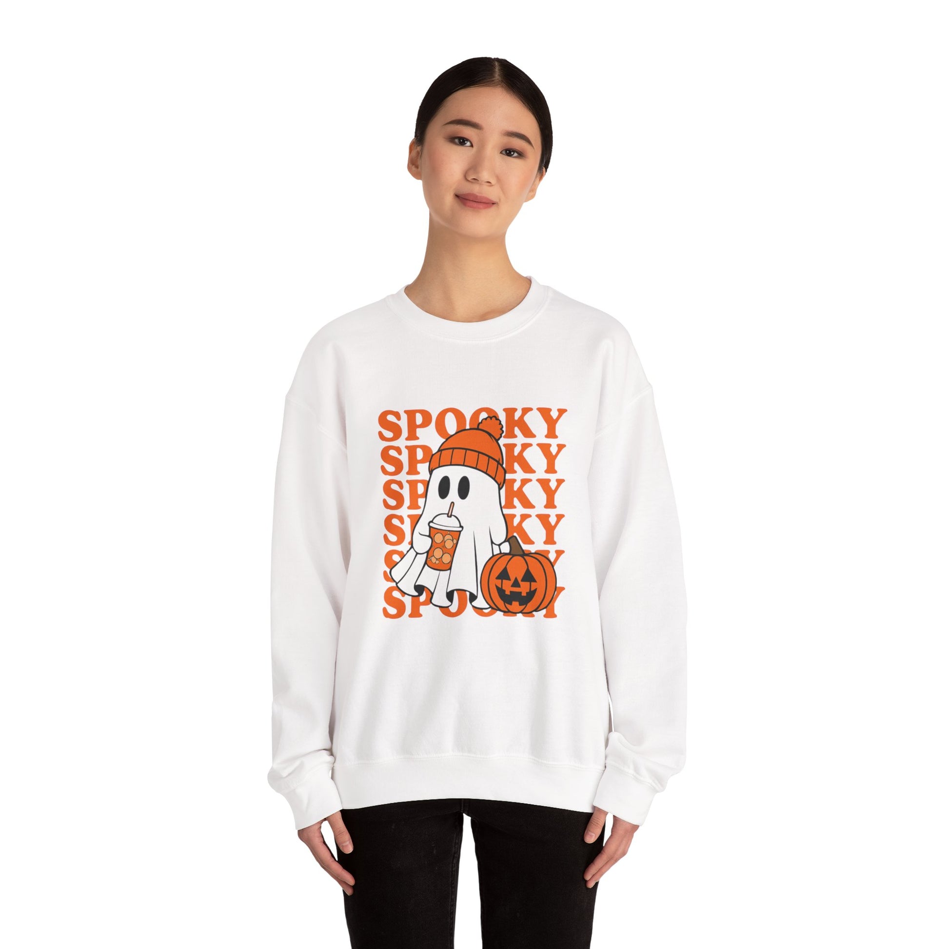 Spooky Ghost Sweatshirt - Cozy Halloween Crewneck