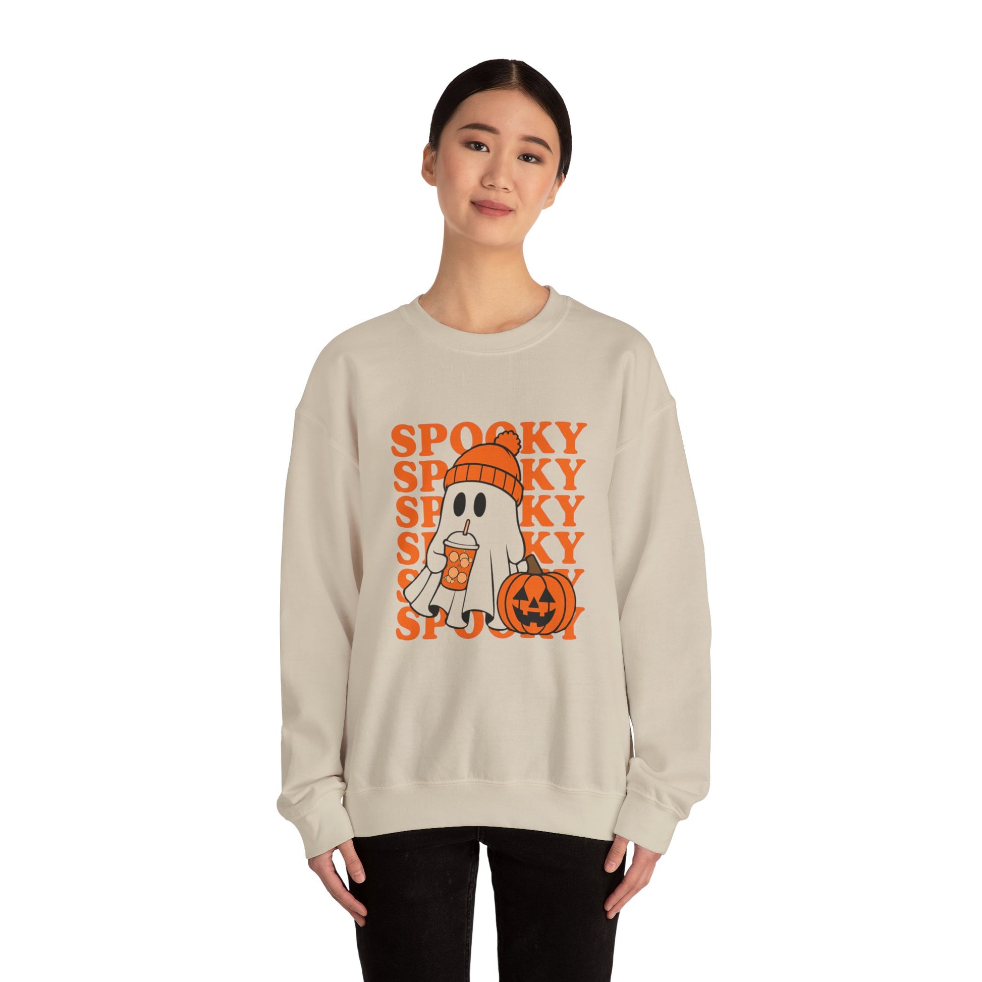 Spooky Ghost Sweatshirt - Cozy Halloween Crewneck
