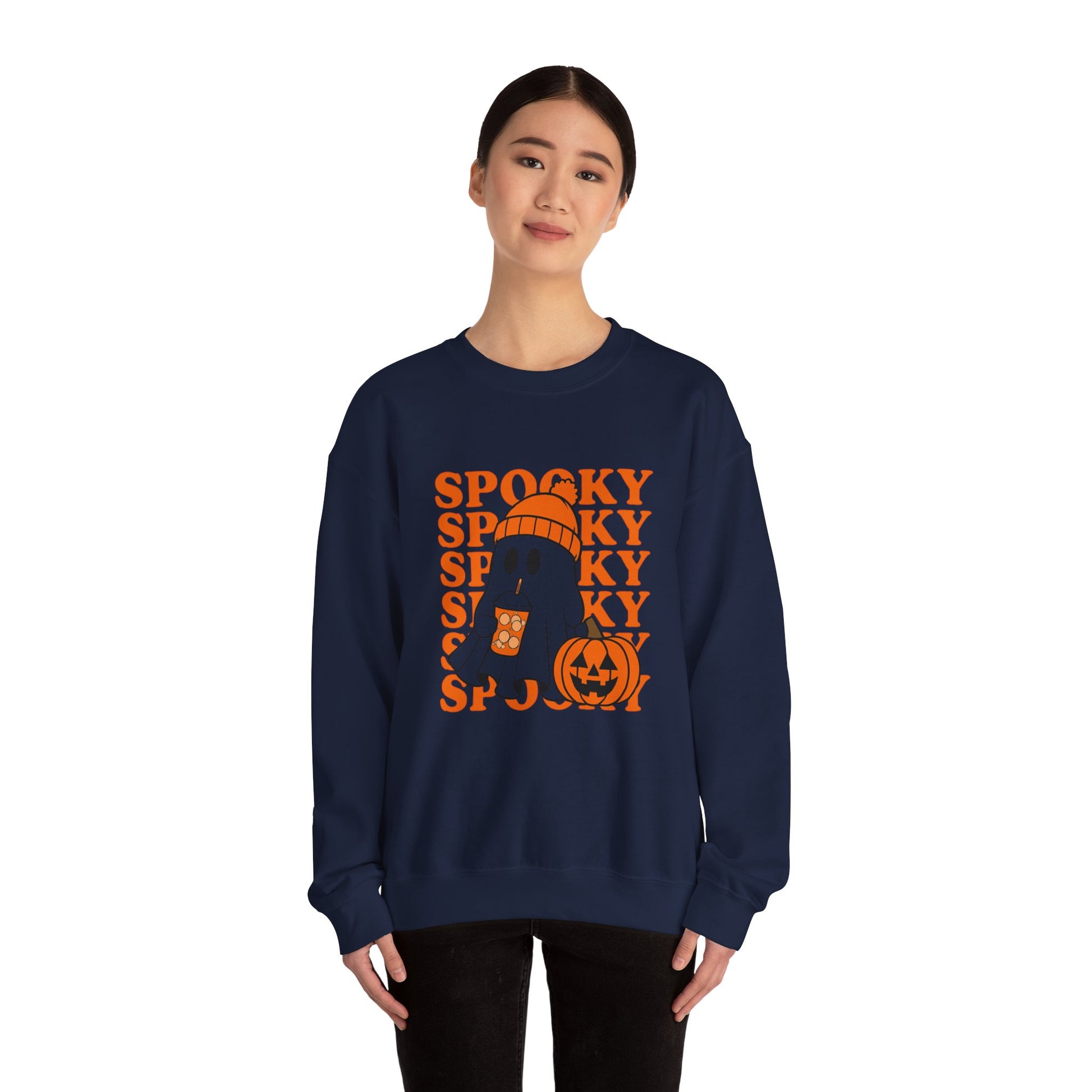 Spooky Ghost Sweatshirt - Cozy Halloween Crewneck