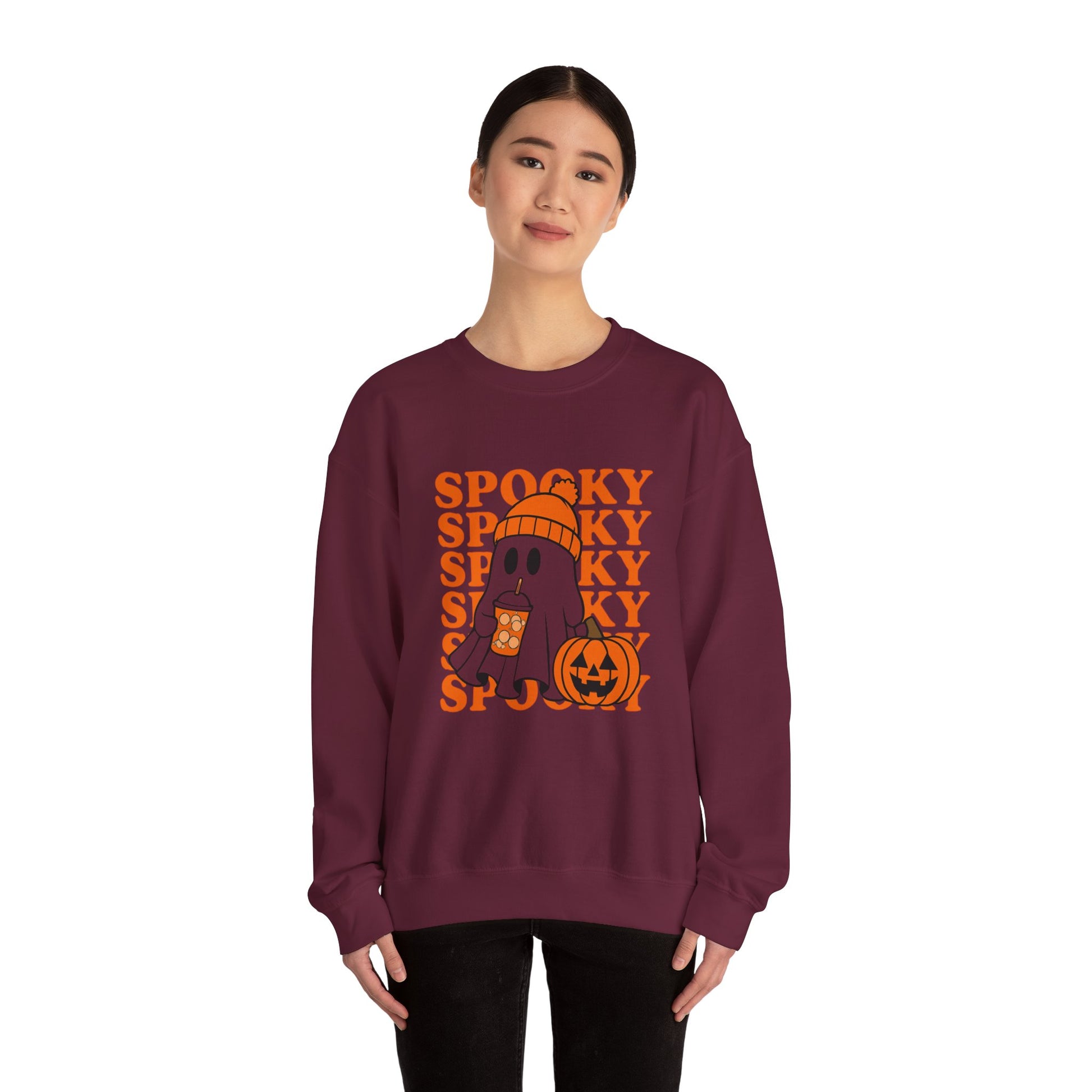 Spooky Ghost Sweatshirt - Cozy Halloween Crewneck