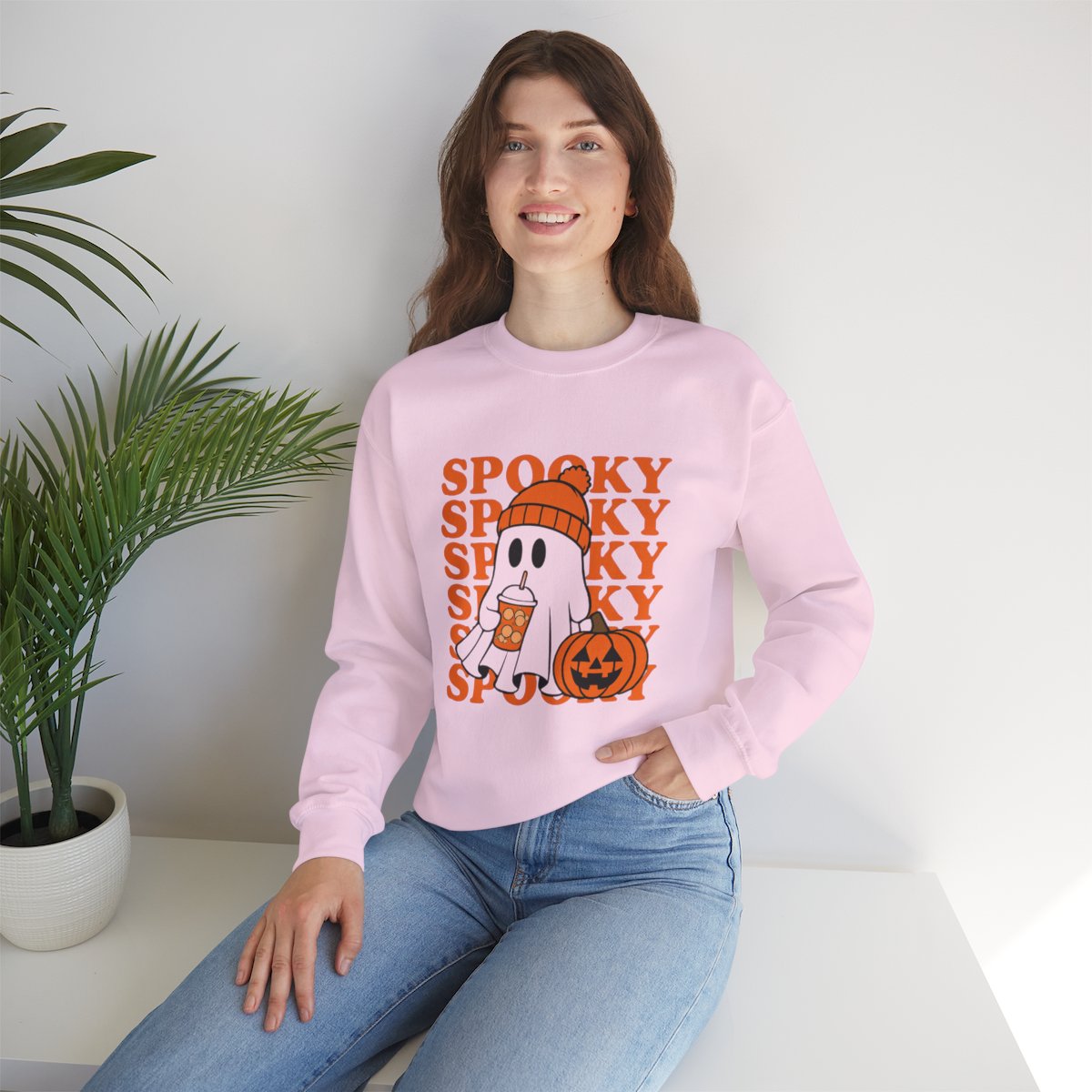 Spooky Ghost Sweatshirt - Cozy Halloween Crewneck